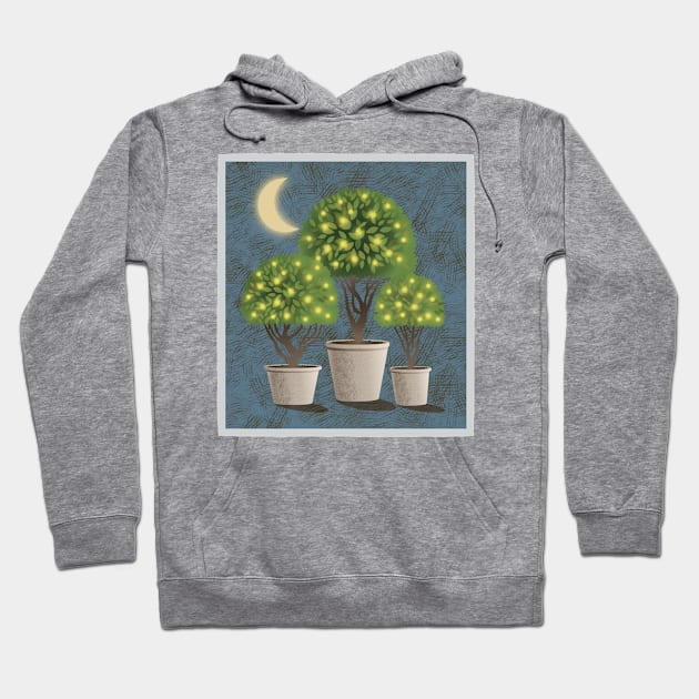 Night Topiary Hoodie by Pamelandia